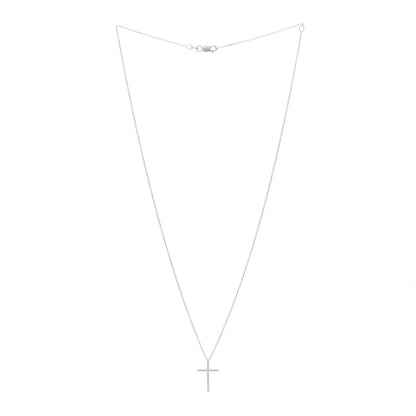 Roberto Coin 18K White Gold Diamond Tiny Treasures Cross Pendant Necklace 2 of 3