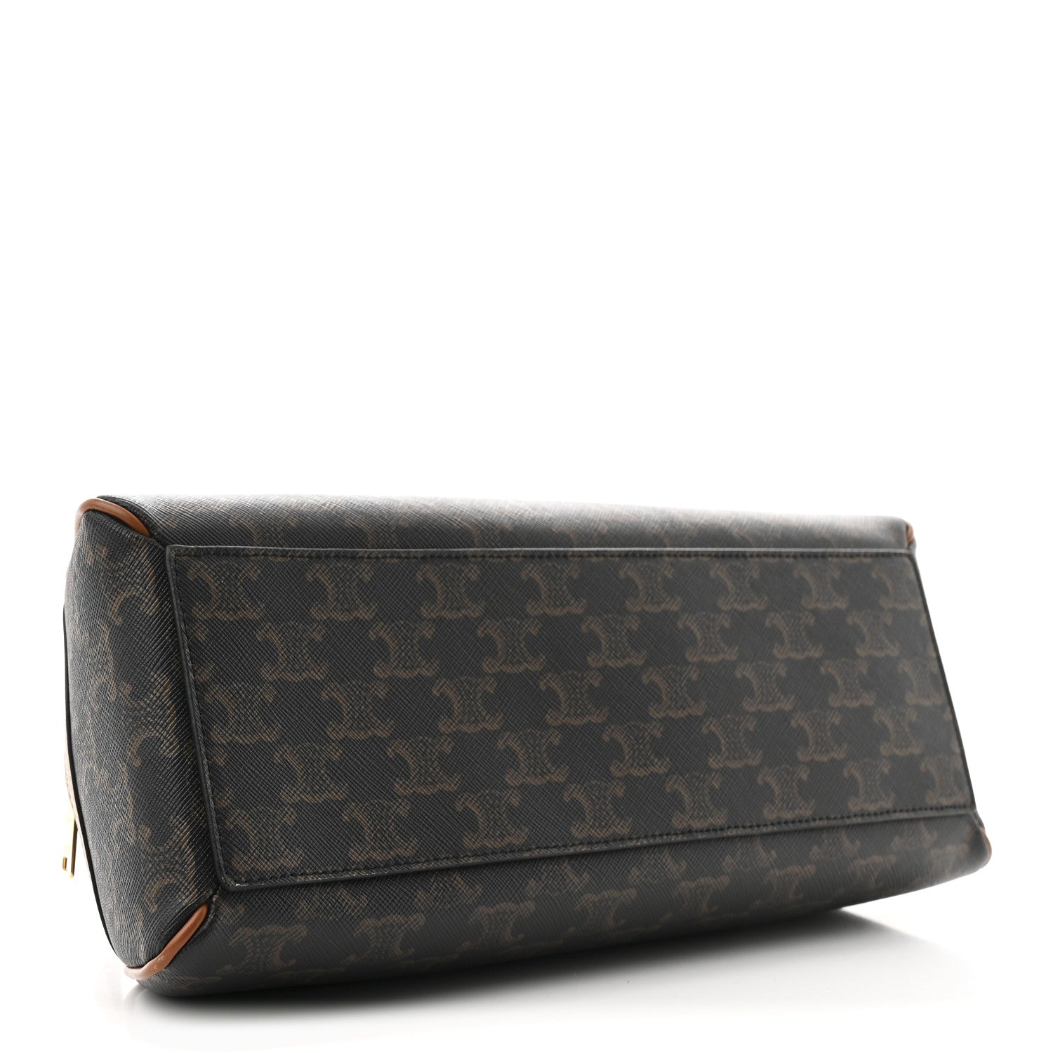 Celine Triomphe Canvas Calfskin Medium Teckel Triomphe Bag Tan 4 of 10