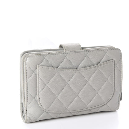 Chanel Caviar Quilted CC French Wallet Light Gray 3 of 15