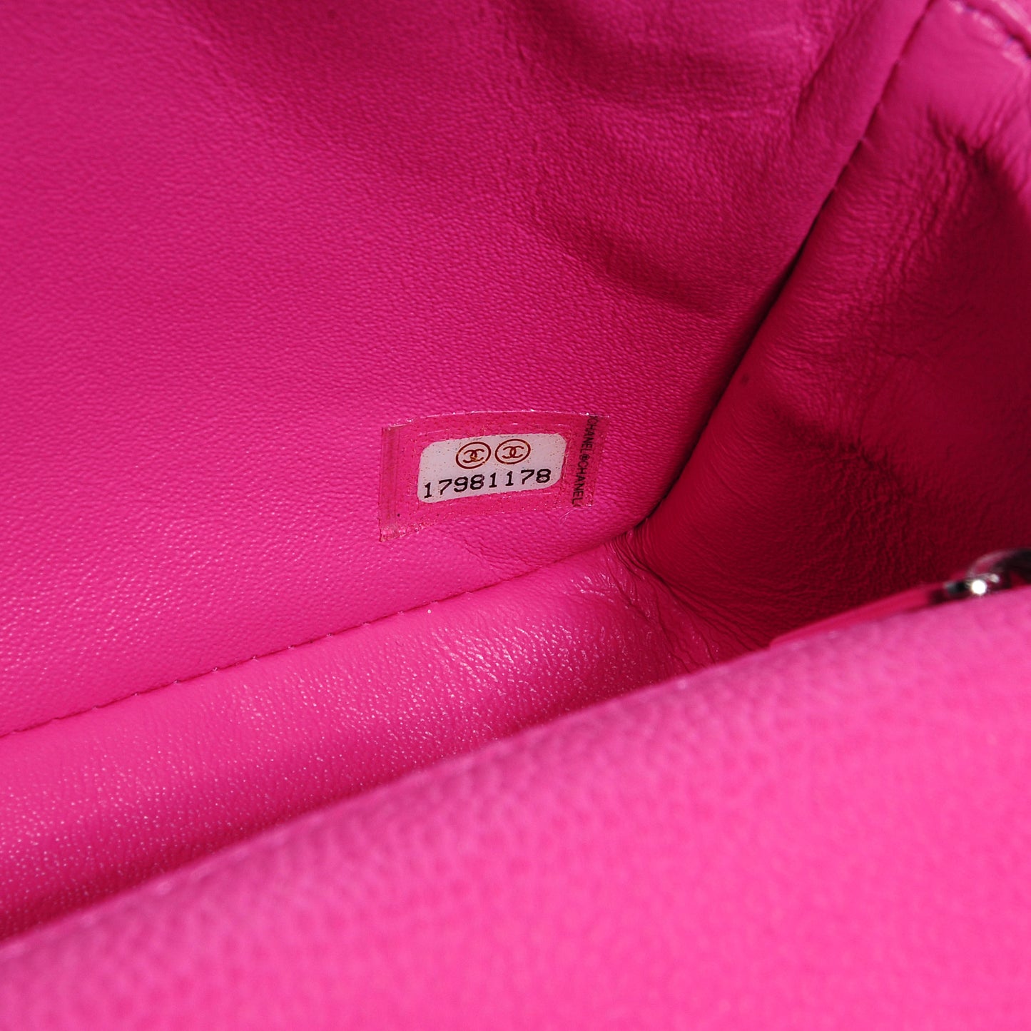 Iridescent Caviar Quilted Mini Flap Pink
