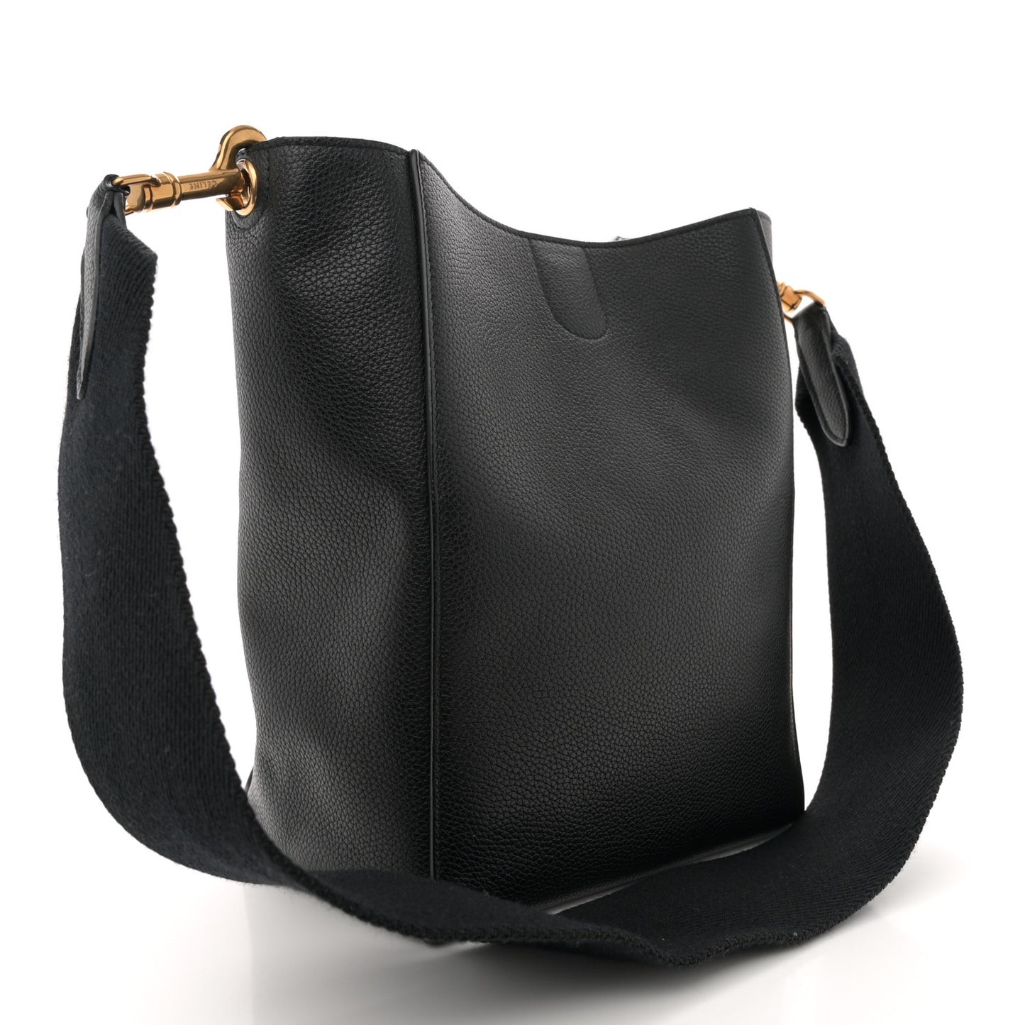 Soft Grained Calfskin Small Sangle Bucket Bag Black