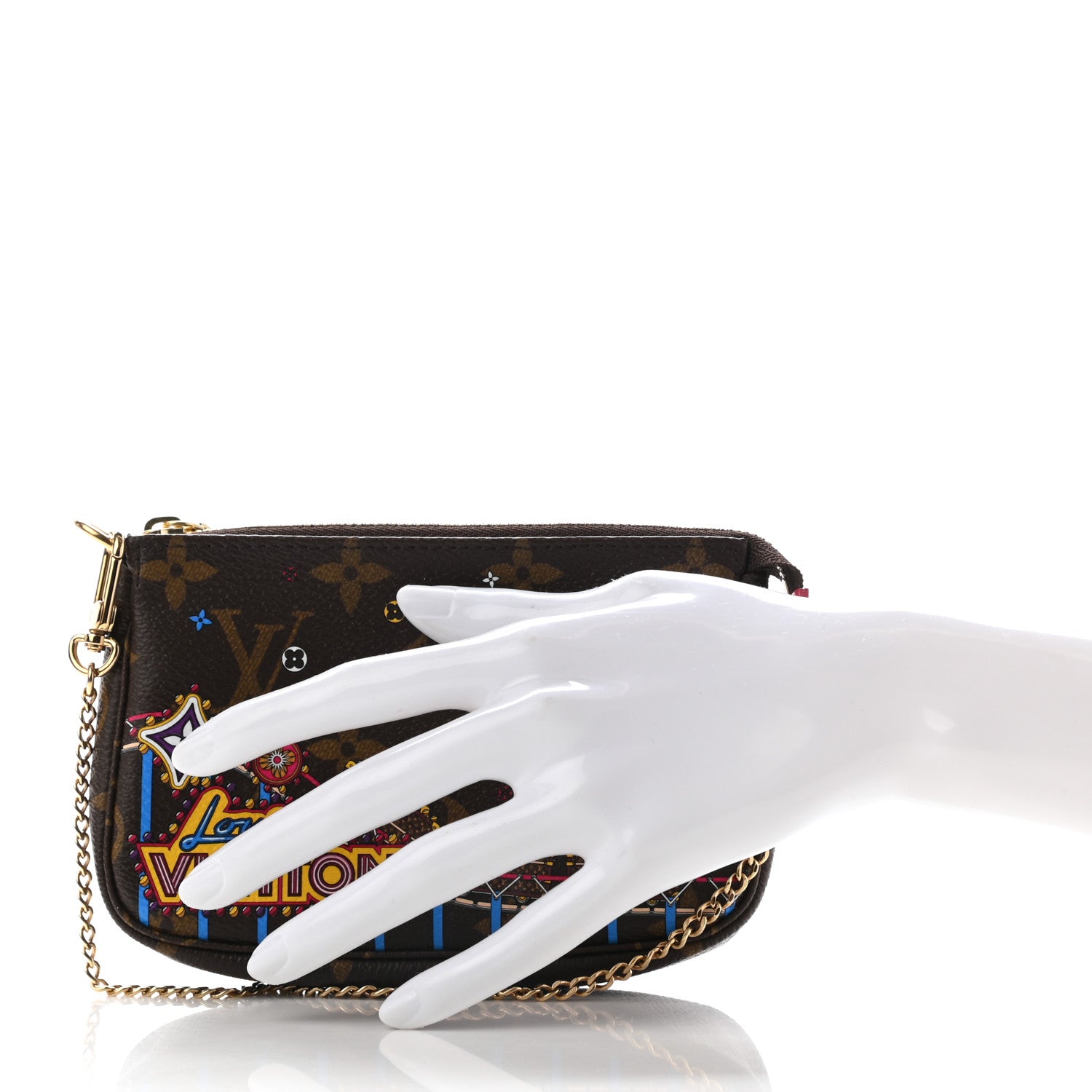Louis Vuitton Monogram 2020 Christmas Animation Roller Coaster Mini Pochette Accessories Pivoine 2 of 7