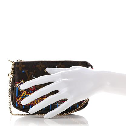 Louis Vuitton Monogram 2020 Christmas Animation Roller Coaster Mini Pochette Accessories Pivoine 2 of 7