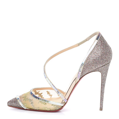 Christian Louboutin Mini Glitter Rete Tulle Chiara Diams 100 Pump 38.5 Version Multicolor 1 of 8