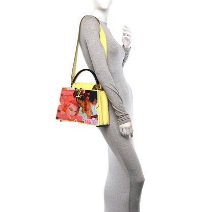 Louis Vuitton Taurillon Embroidered Tenderness Capucines MM Yellow Multicolor 2 of 10