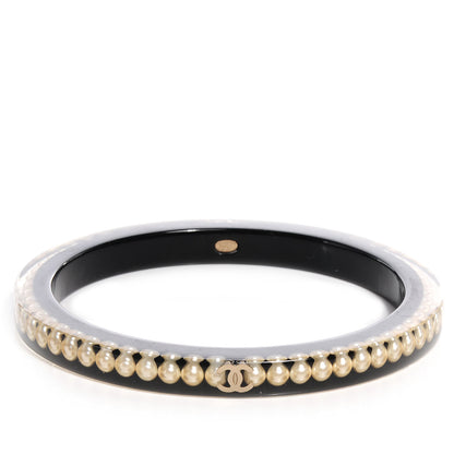 Chanel Resin Pearl CC Bangle Black 1 of 4
