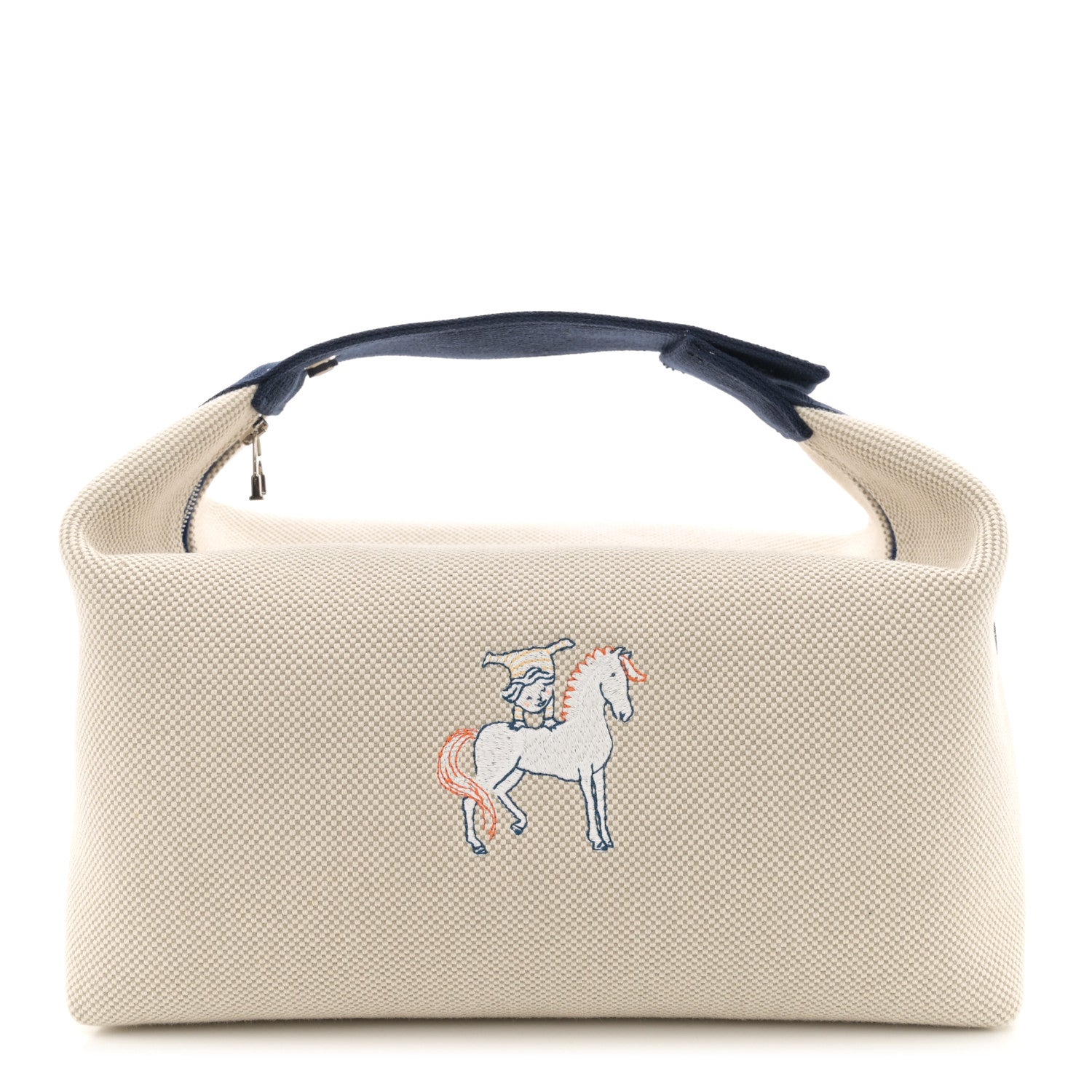 Hermes Canvas Large Bride-A-Brac Cabriole Case Gris Perle 1 of 10