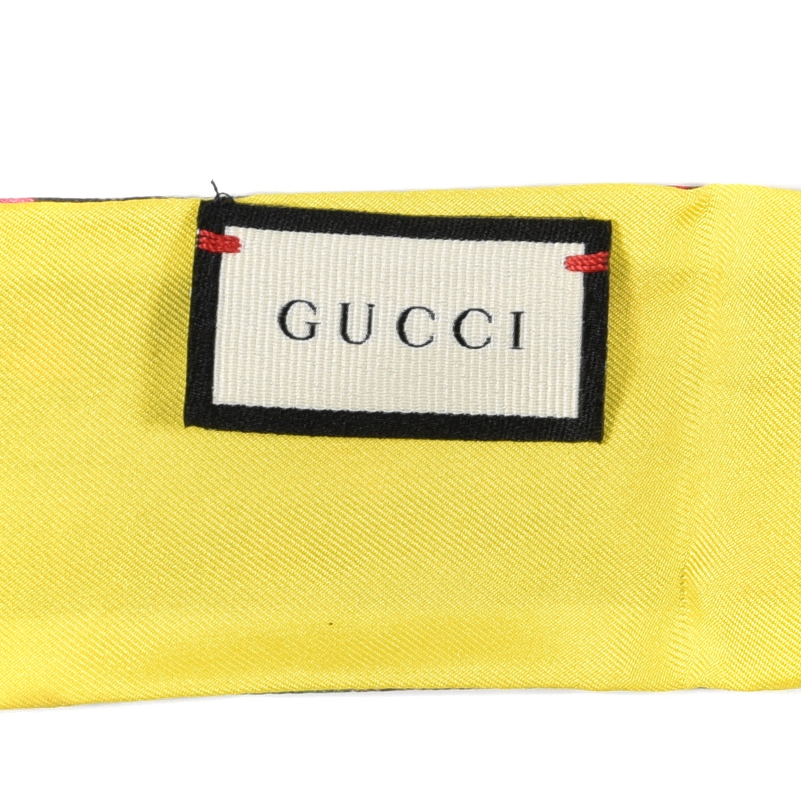 Silk Twill GG Monogram Special Flory Neck Bow Scarf Beige Yellow