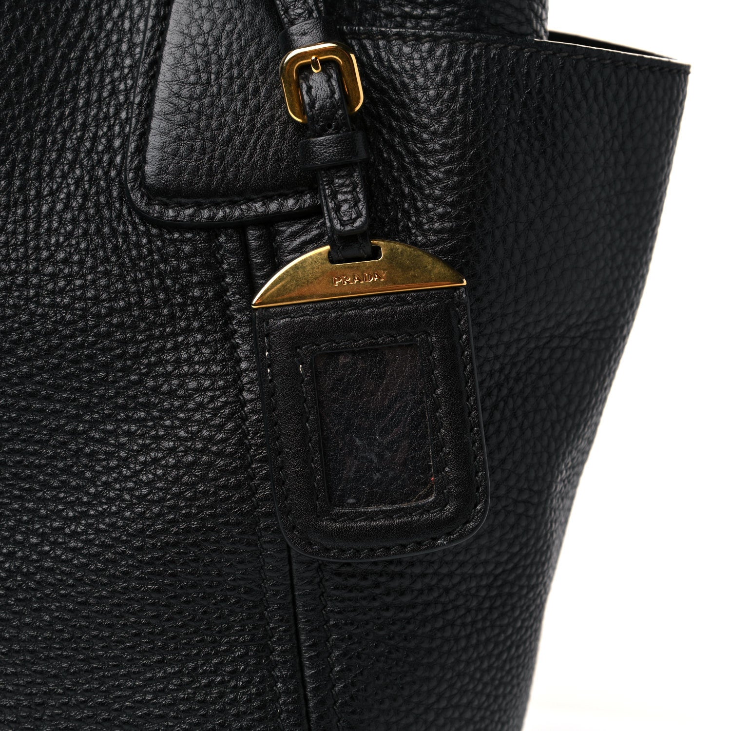 Prada Vitello Daino Side Pocket Tote Black 17 of 25