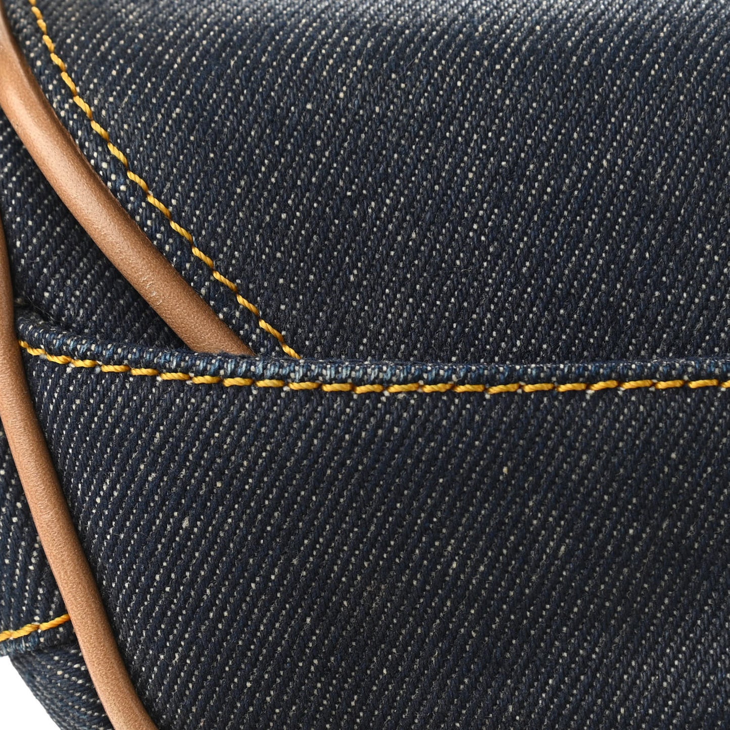 Denim Calfskin Saddle Bag Blue
