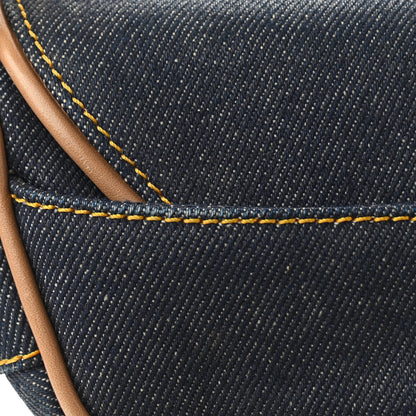 Christian Dior Denim Calfskin Saddle Bag Blue 16 of 17