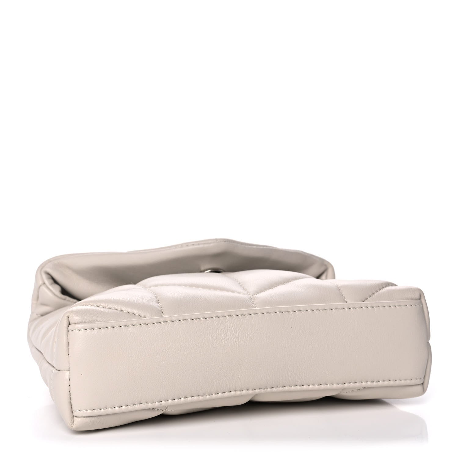 Saint Laurent Lambskin Monogram Loulou Puffer Pouch Clutch Crema Soft 4 of 10