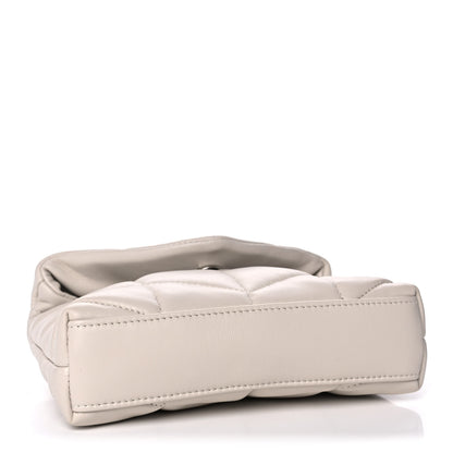 Saint Laurent Lambskin Monogram Loulou Puffer Pouch Clutch Crema Soft 4 of 10