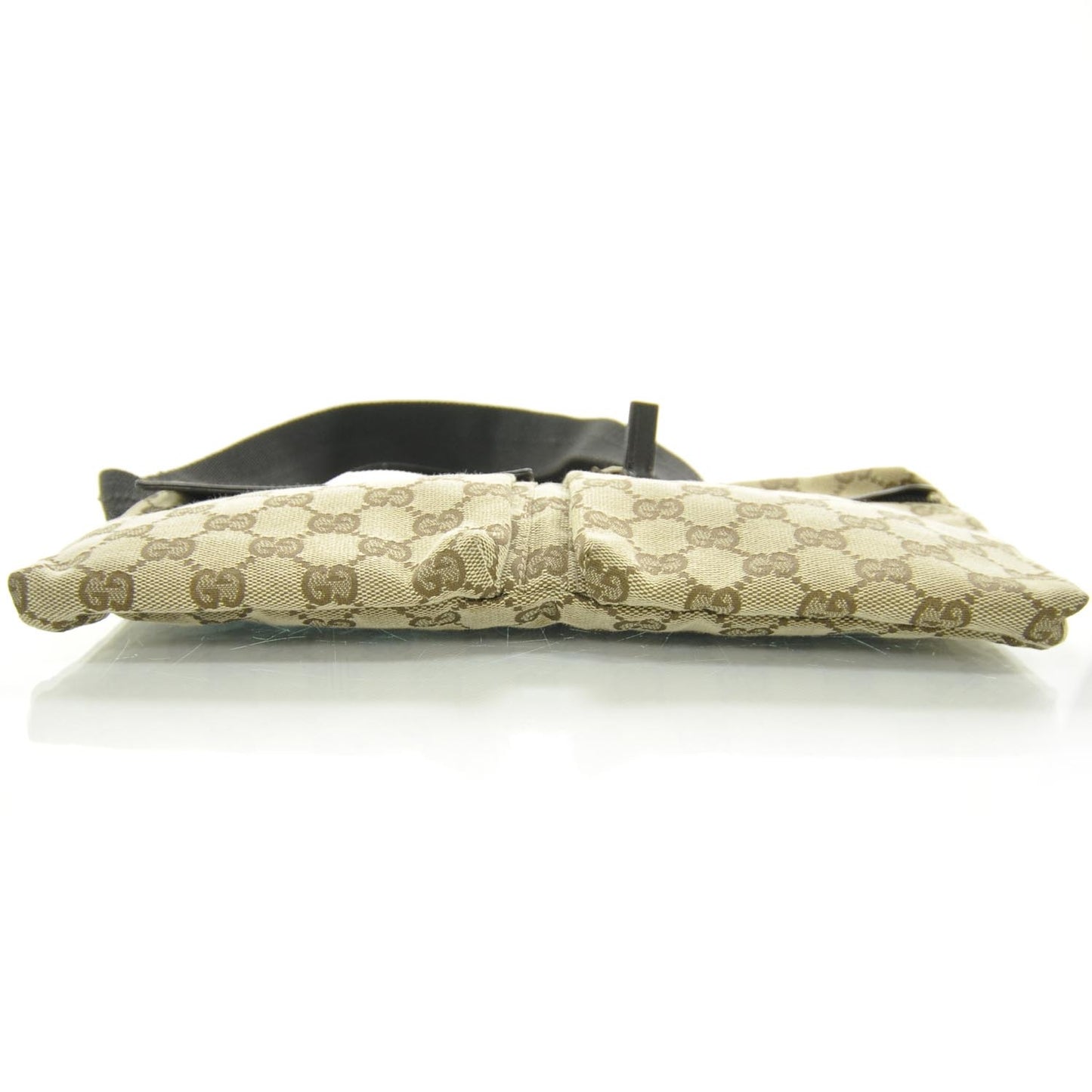 GG Monogram Web Double Pocket Belt Bag Ebony
