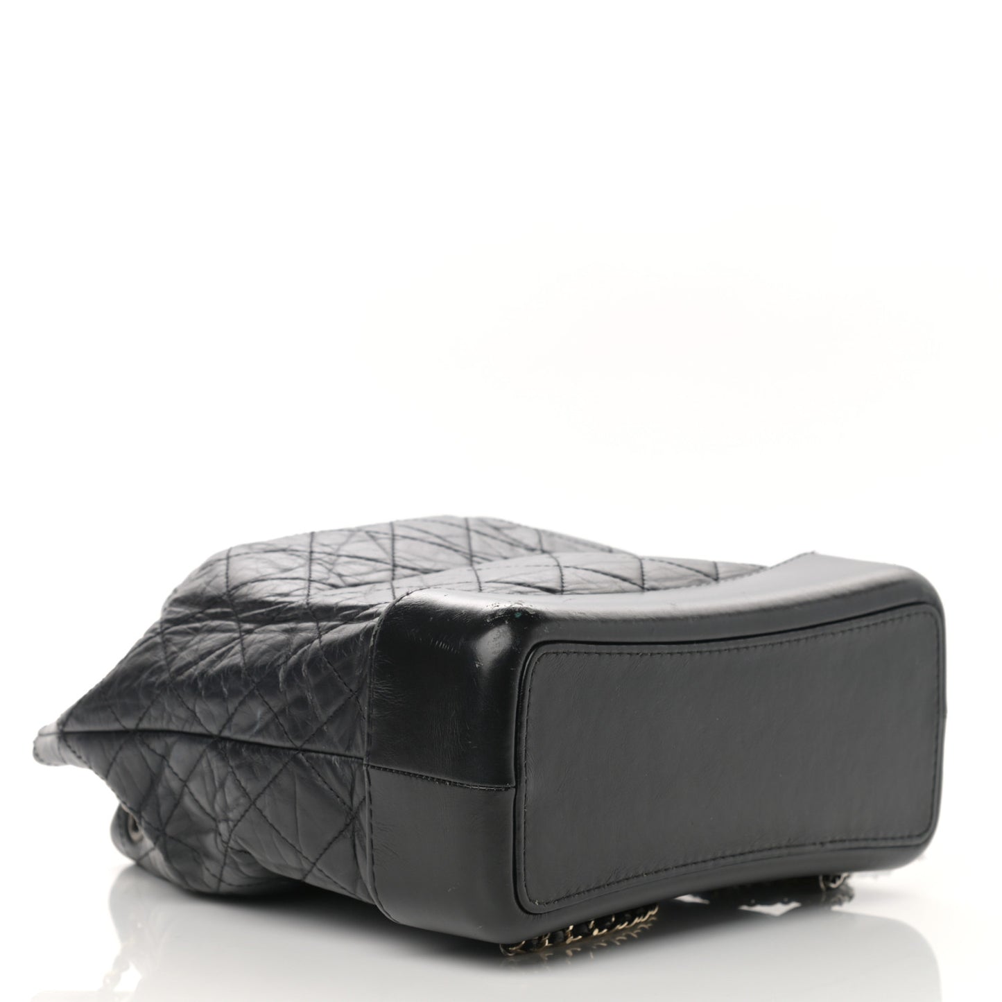 Aged Calfskin Quilted Small Gabrielle Backpack Black