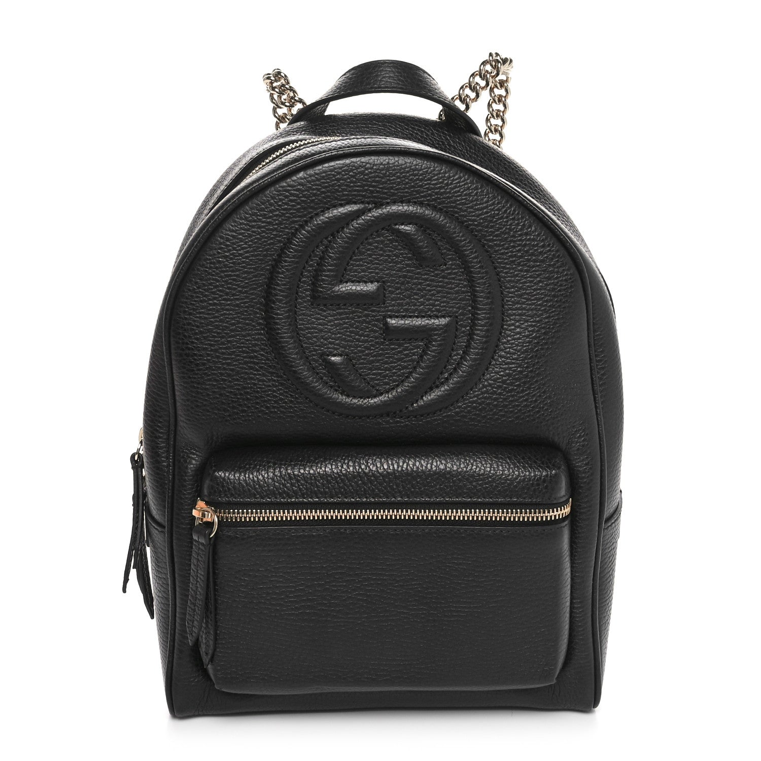 Gucci Pebbled Calfskin Soho Chain Backpack Black 1 of 10