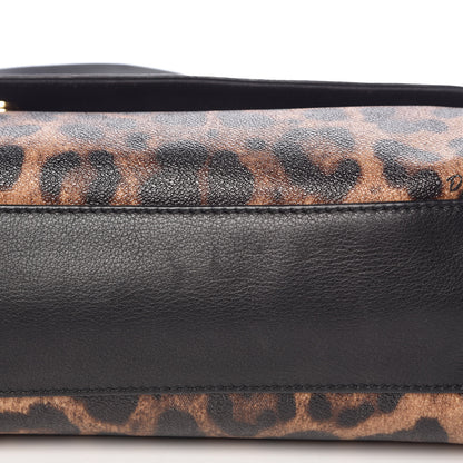 Dolce & Gabbana Dauphine Leopard Print Small Miss Sicily Satchel Black 10 of 11