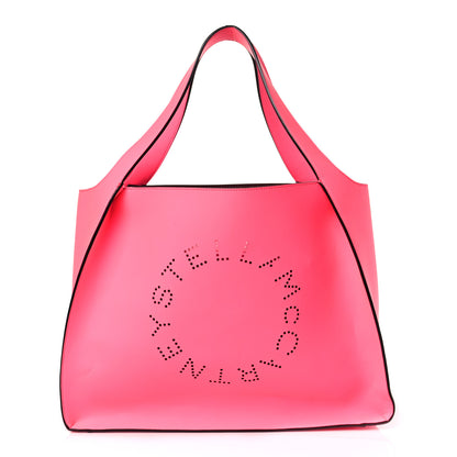 Stella McCartney Eco Alter Nappa East West Perforated Tote Fluorescent Pink 3 of 11