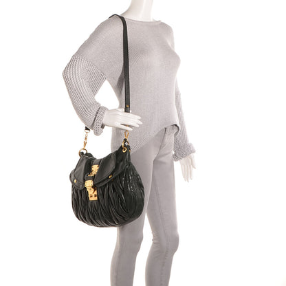 Miu Miu Nappa Matelasse Coffer Hobo Bosco 2 of 9