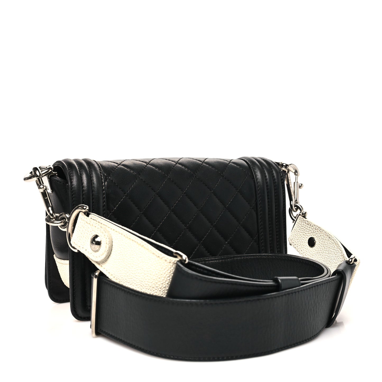 Lambskin Galuchat Stingray Small Boy Crossbody Flap Black