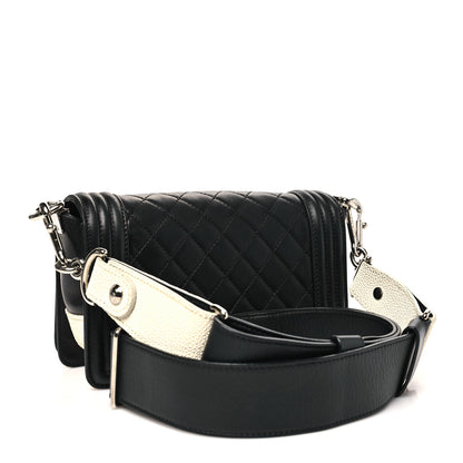 Chanel Lambskin Galuchat Stingray Small Boy Crossbody Flap Black 3 of 11