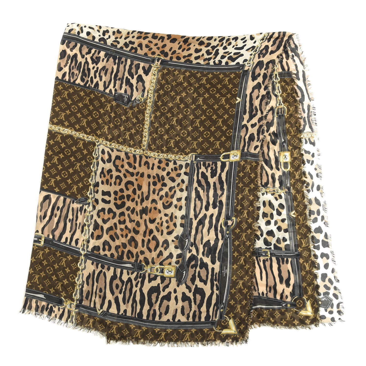 Louis Vuitton Monogram Modal Cashmere Leopard Scarf 1 of 3