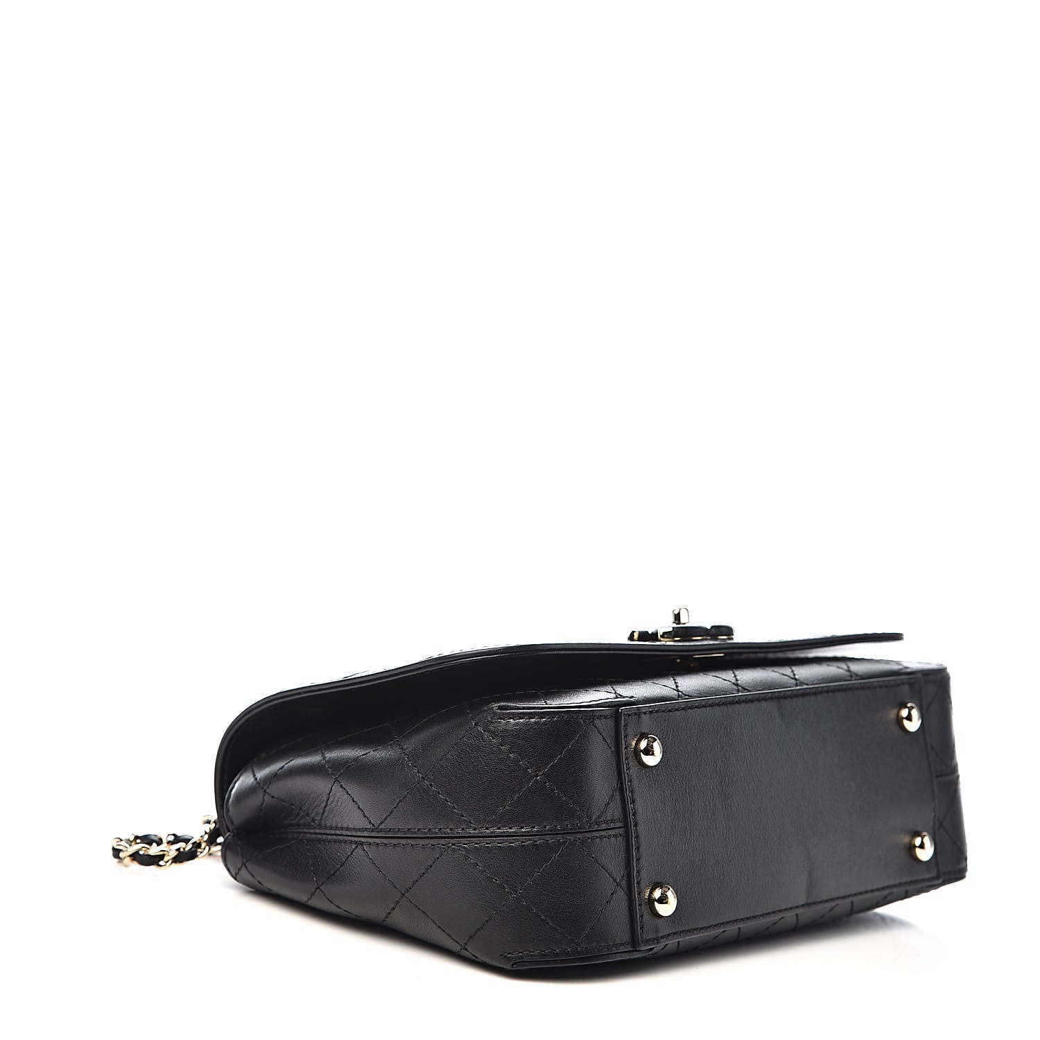 Chanel Calfskin Stitched Medium Covered CC Flap Bag Black 4 of 15