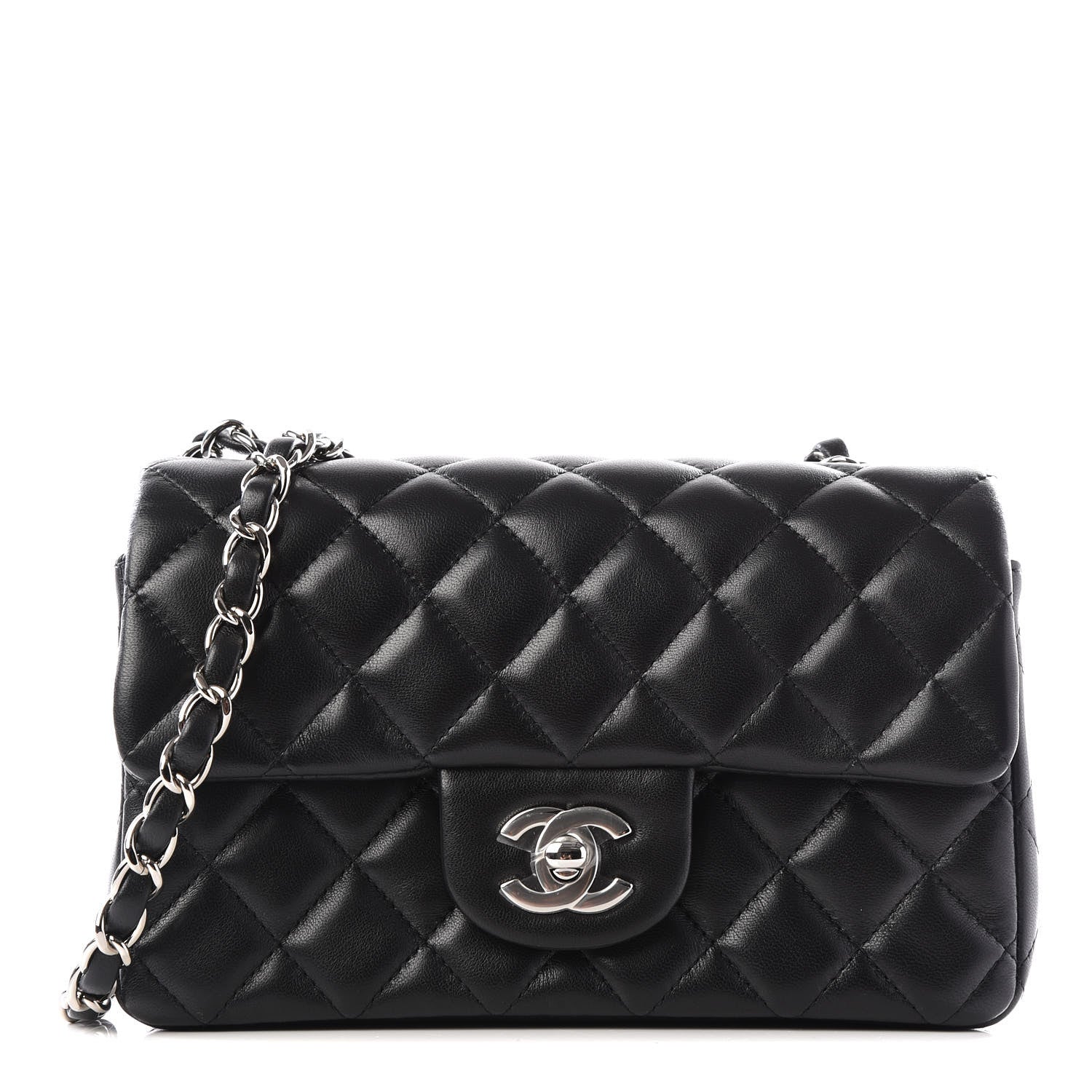 Chanel Lambskin Quilted Mini Rectangular Flap Black 1 of 13
