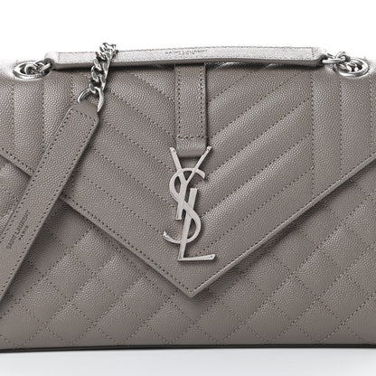 Saint Laurent Grain De Poudre Textured Mixed Matelasse Medium Triquilt Monogram Satchel Earth 8 of 11