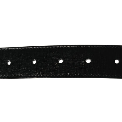 Gucci Azalea Calfskin Enamel Monochrome Double G 30mm Belt 80 32 Black 3 of 6