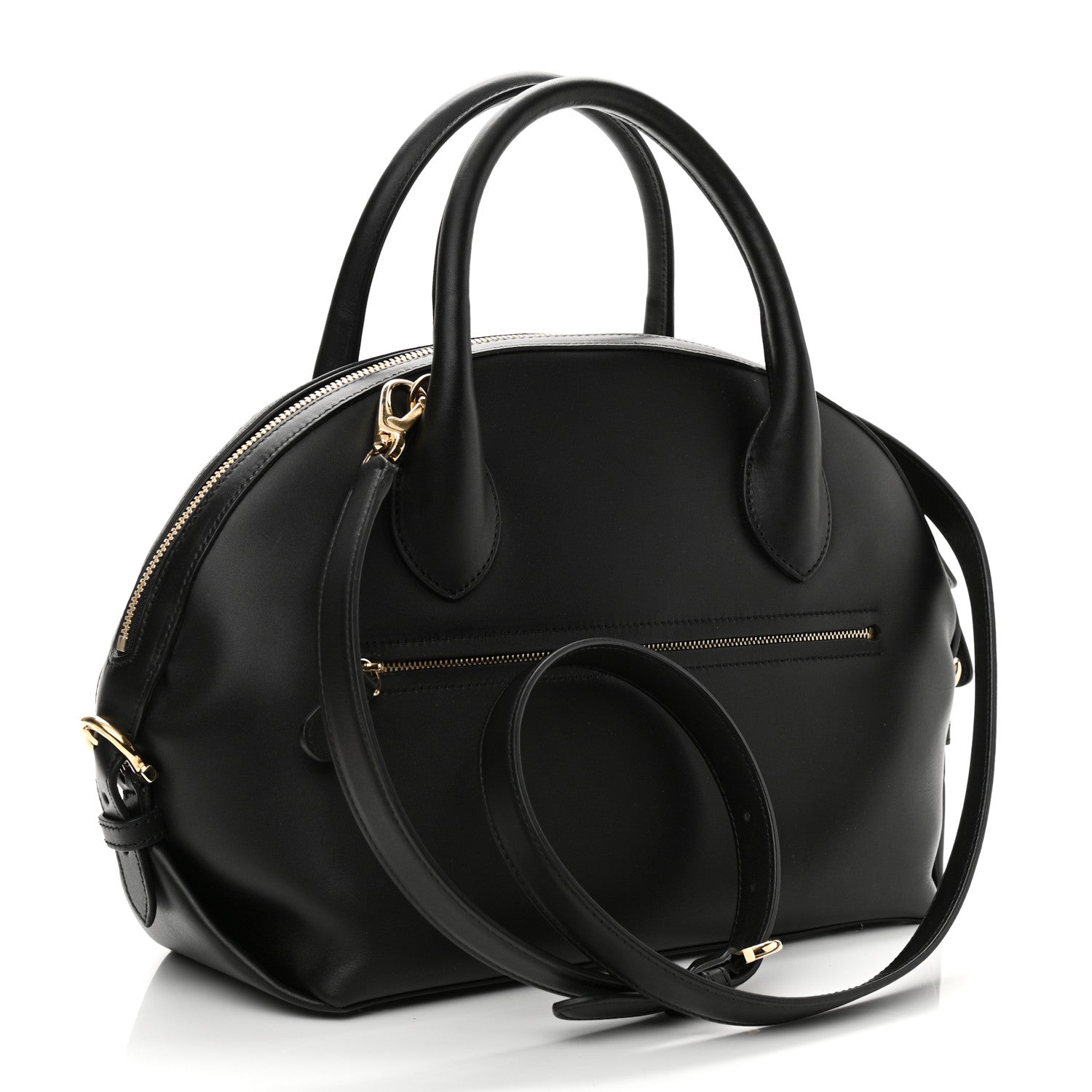 Salvatore Ferragamo Calfskin Fiamma Bag Black 3 of 11