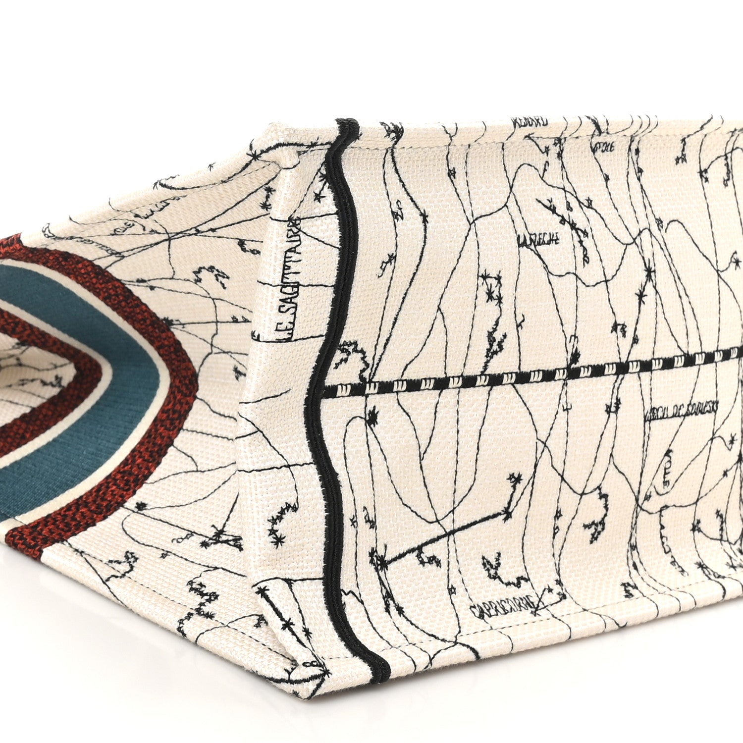 Christian Dior Canvas Embroidered Large Zodiac Book Tote Latte Multicolor 9 of 10