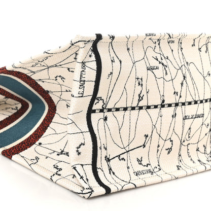 Christian Dior Canvas Embroidered Large Zodiac Book Tote Latte Multicolor 9 of 10