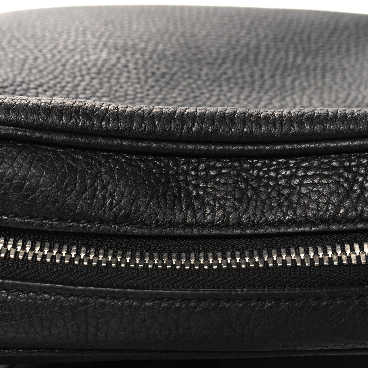 Pebbled Calfskin Small Soho Disco Bag Black