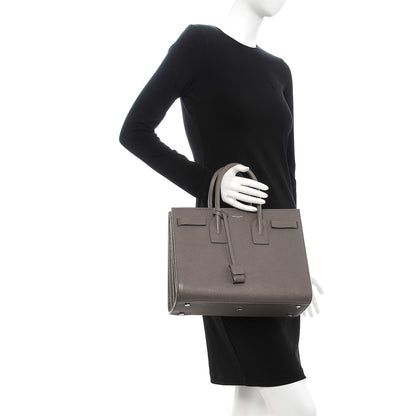 Saint Laurent Grained Calfskin Small Sac De Jour Fog 3 of 14