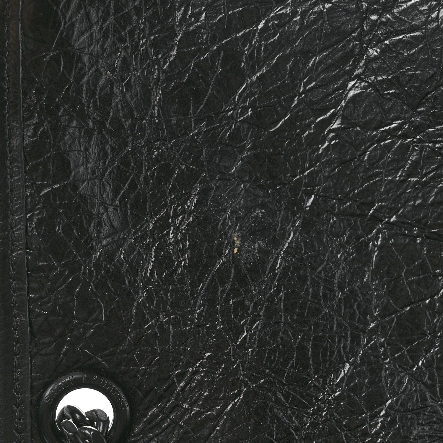 Saint Laurent Crinkled Calfskin Matelasse Monogram Medium Niki Chain Satchel Black 14 of 14