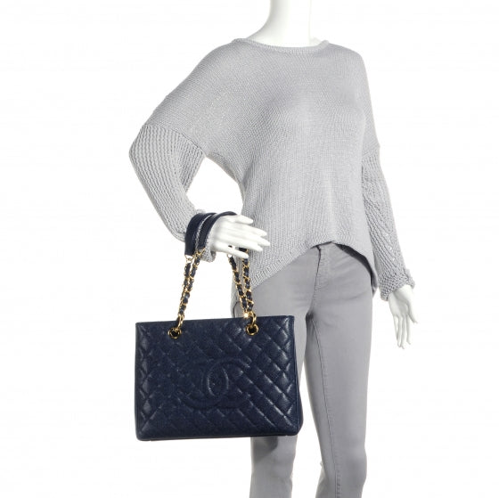 Caviar Grand Shopping Tote GST Navy