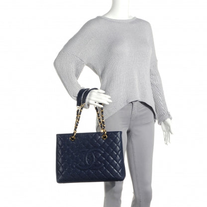 Chanel Caviar Grand Shopping Tote GST Navy 2 of 7
