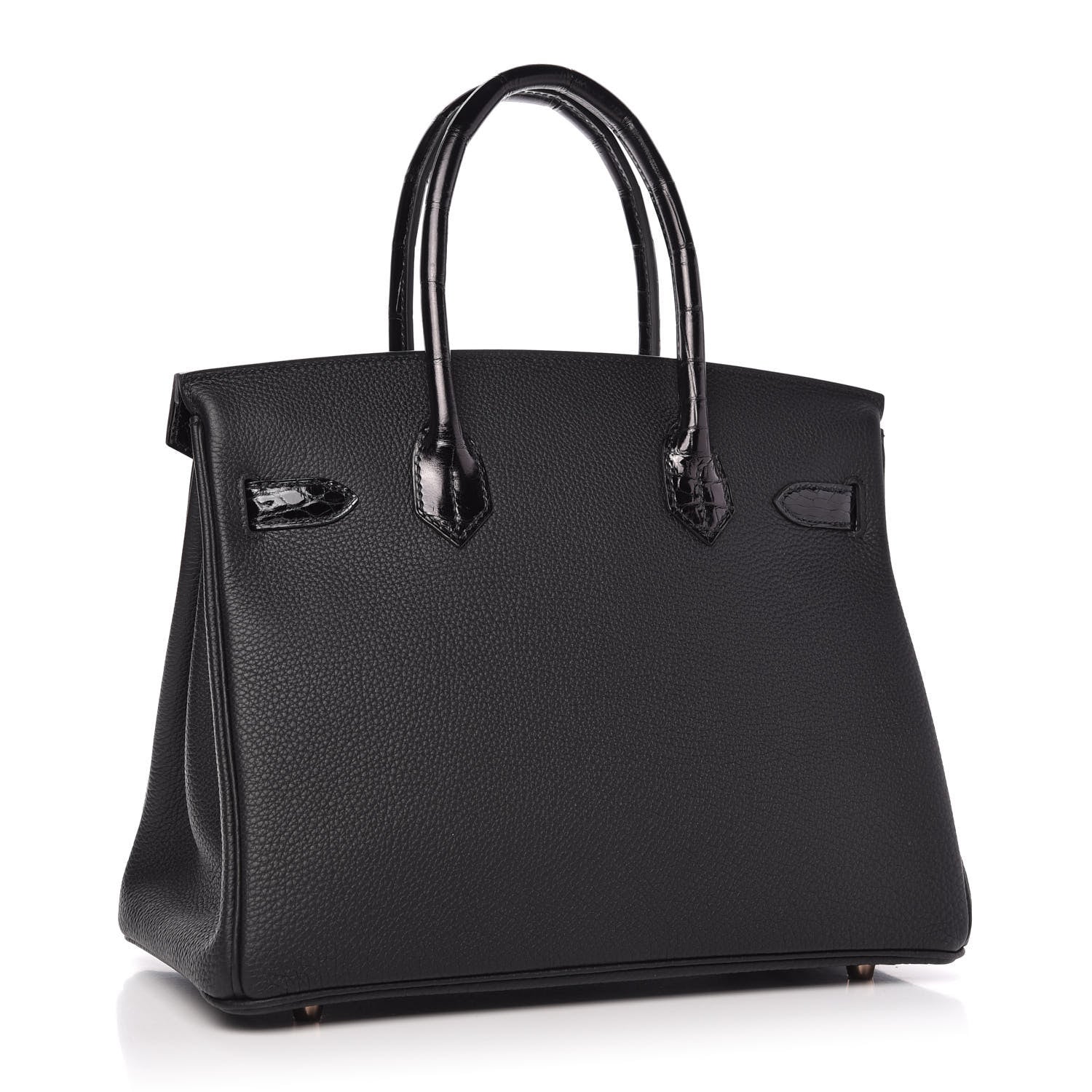 Hermes Taurillon Novillo Shiny Niloticus Crocodile Birkin Touch 30 Black 3 of 32