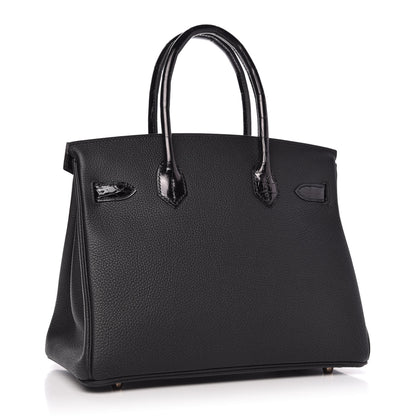 Hermes Taurillon Novillo Shiny Niloticus Crocodile Birkin Touch 30 Black 3 of 32