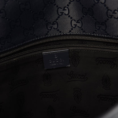 Gucci Imprime Monogram Medium Double Buckle Flap Messenger Bag Navy 5 of 9
