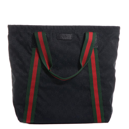 Gucci GG Monogram Medium Web Handle Vertical Tote Black 1 of 8