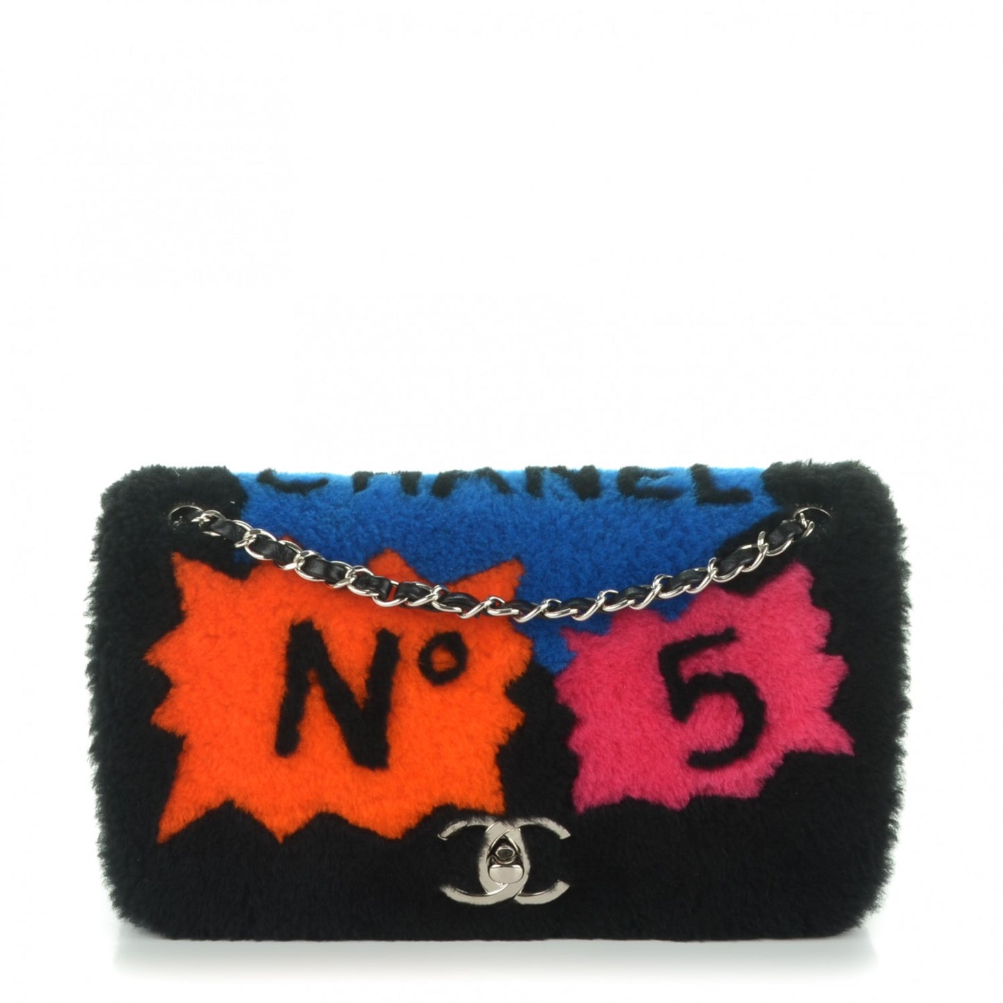 Shearling Lambskin Medium 100% Flap Black