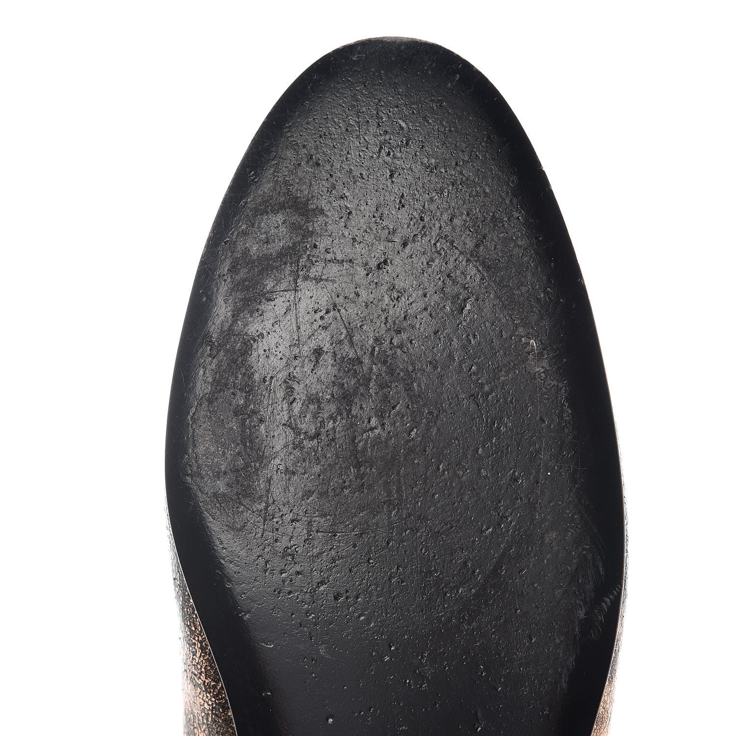 Chanel Laminated Suede Goatskin Cap Toe CC Ballerina Flats 40.5 Bronze 10 of 11