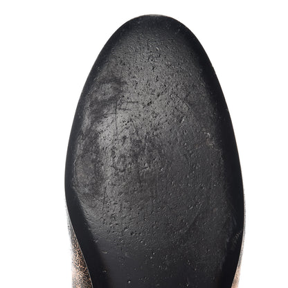 Chanel Laminated Suede Goatskin Cap Toe CC Ballerina Flats 40.5 Bronze 10 of 11