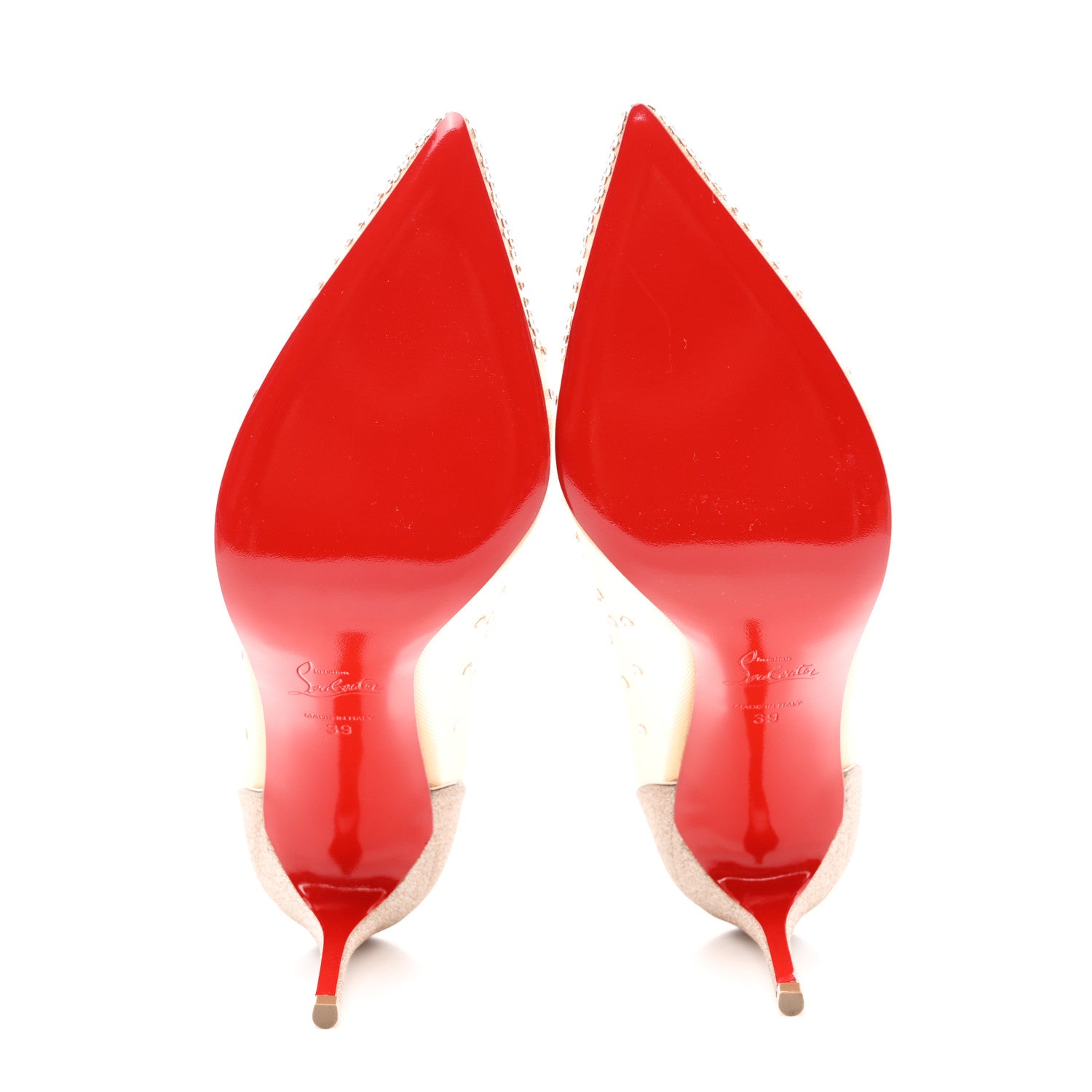 Christian Louboutin Suede Lame Crystal Strass Follies 85 Pumps 39 Light Silk 5 of 8