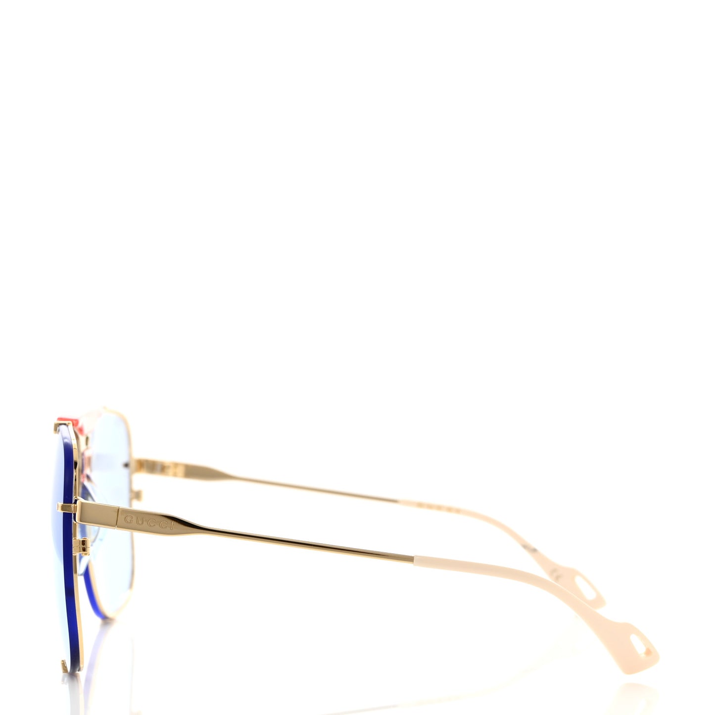 Metal Square Frame Sunglasses GG0739S Blue