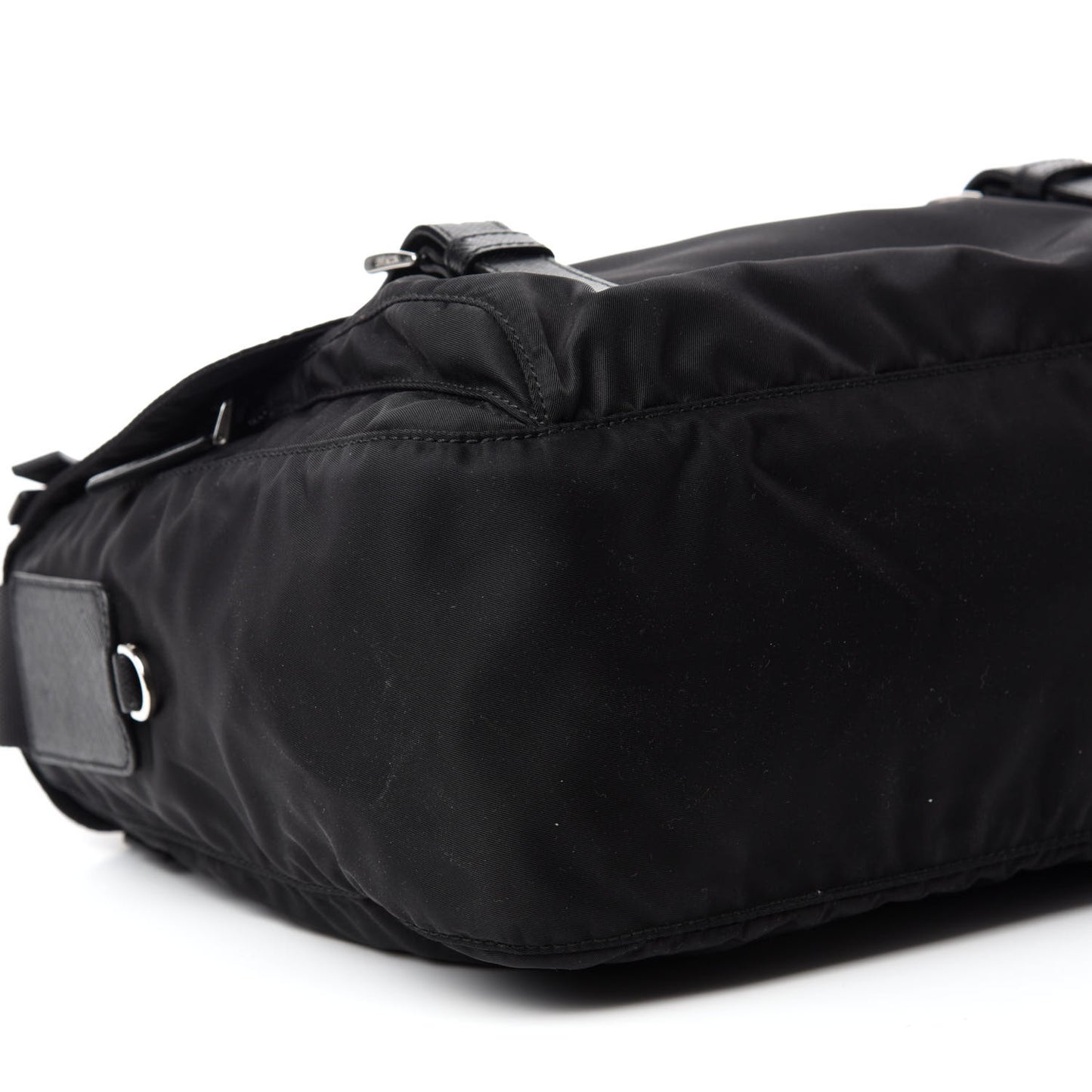 Tessuto Nylon Saffiano Messenger Bag Black