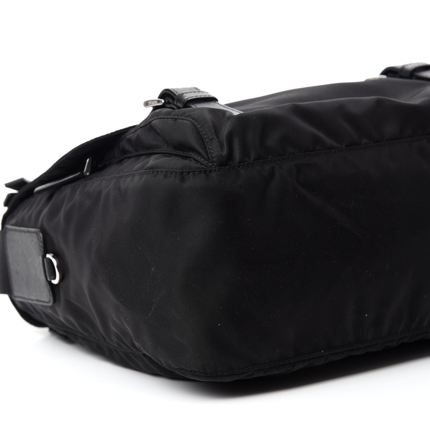 Prada Tessuto Nylon Saffiano Messenger Bag Black 6 of 10