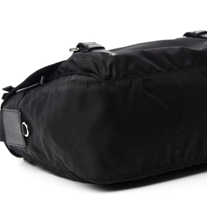 Prada Tessuto Nylon Saffiano Messenger Bag Black 6 of 10